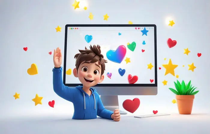 Feedback Concept Star Rating Boy Cartoon Character Design Illustration image